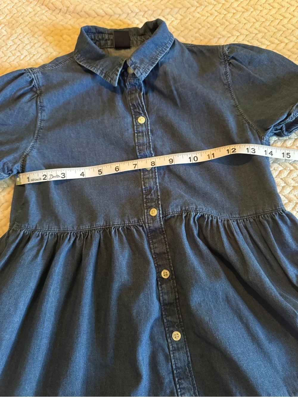 GAP‎ Denim Chambray Button-Front Dress in Dark Blue Size 10